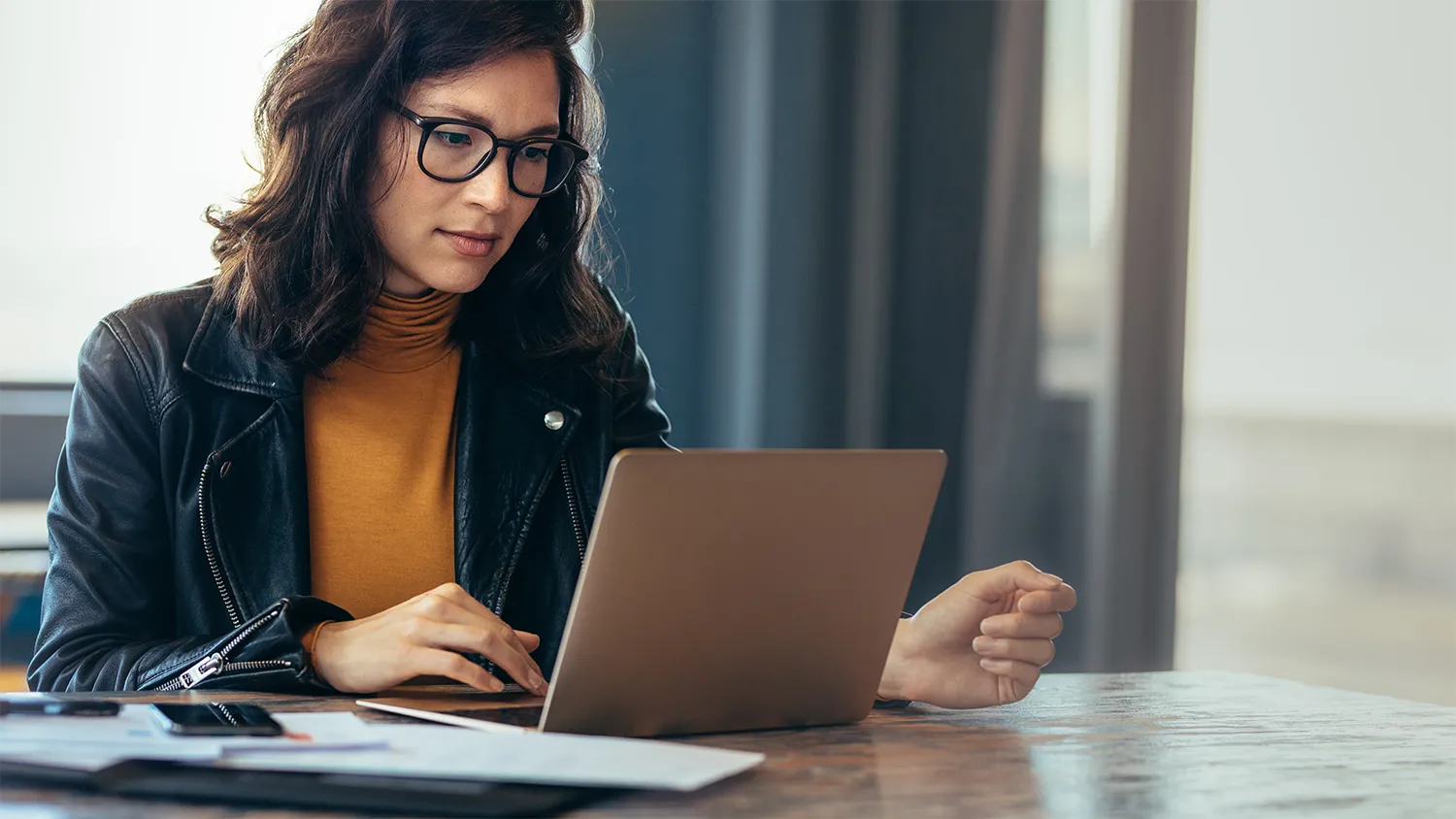 Woman applying to jobs on computer