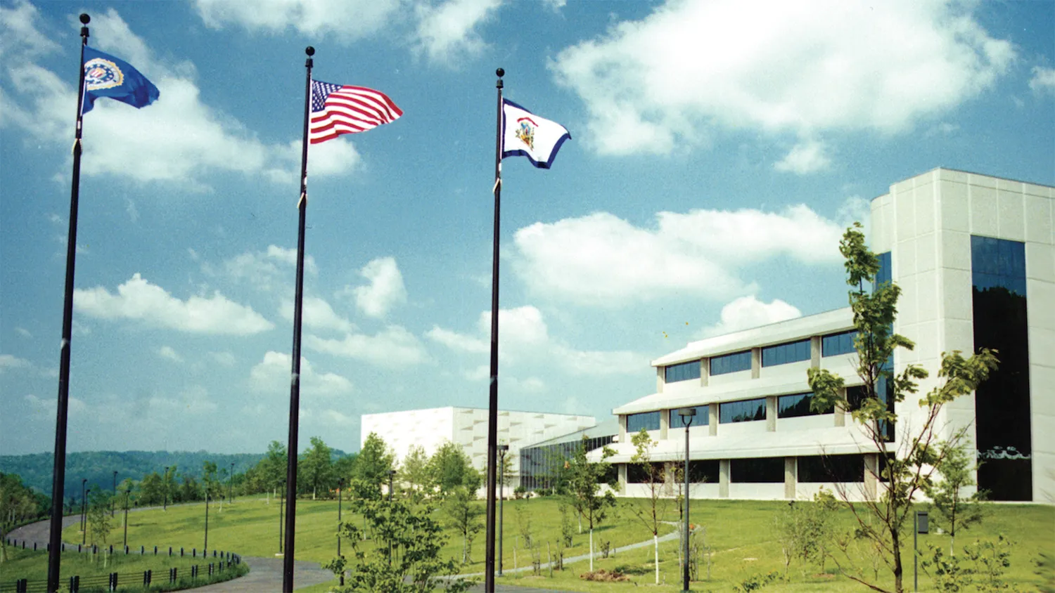 Front view of the Criminal Justice Information Services Division building in Clarksburg, West Virginia.