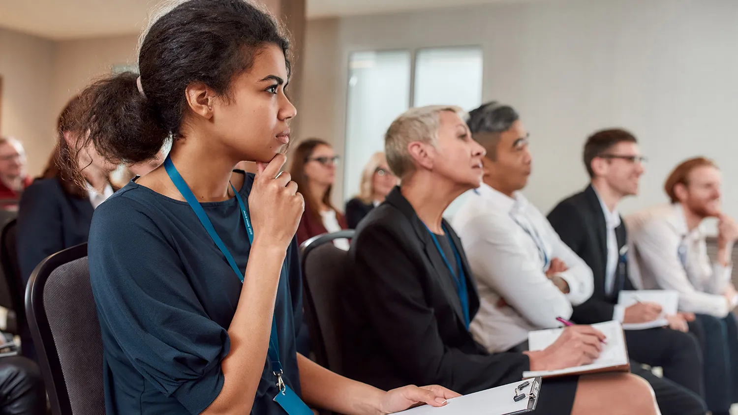 Group of people attending training.